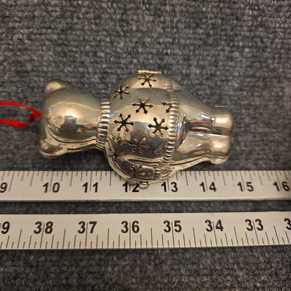 Reed &‎ Barton Silverplate Hinged Teddy Bear Christmas Tree Ornament Pomander - Picture 6 of 6